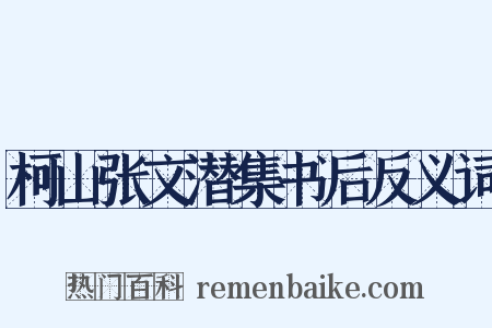 柯山张文潜集书后反义词是什么意思的图片